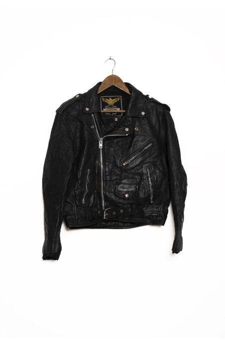 Chaqueta cuero negro Genuine Leather