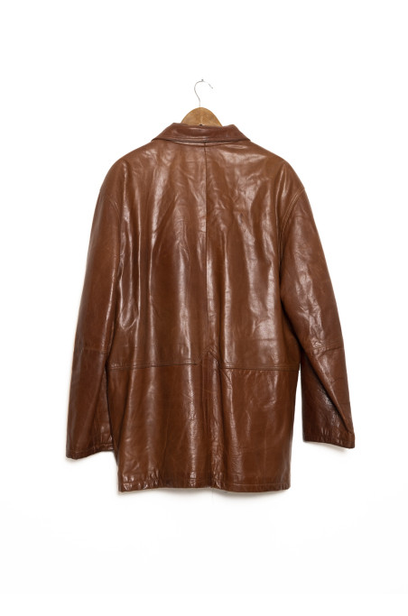 Chaqueta cuero de ovino marrón