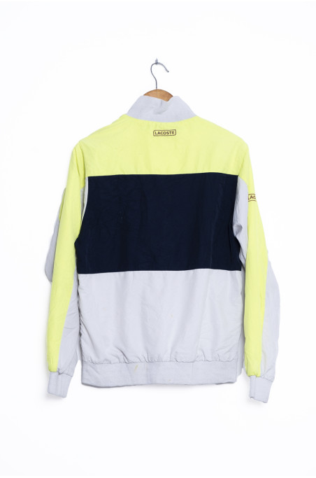 Chaqueta Bomber Lacoste vintage amarilla, azul y blanca